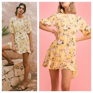 Faithfull the brand / Jeanette floral mini ruffle yellow pomeline floral XS